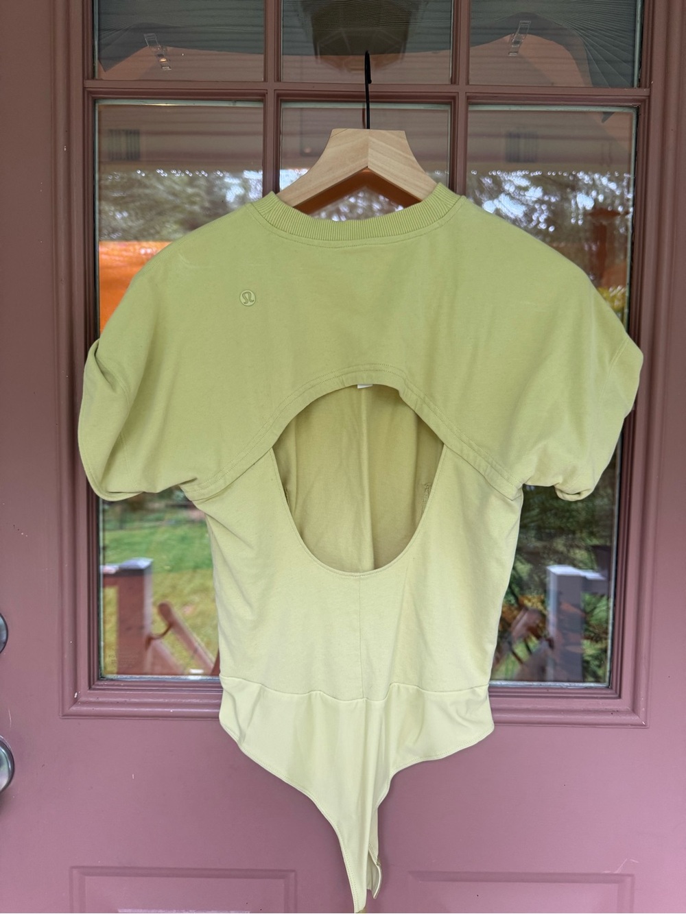 lululemon athletica Light Green Open-Back Bodysuit Top